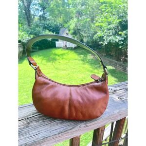 Florida State University FSU Leather Hobo Bag Cognac Brown Small Game Day Boho
